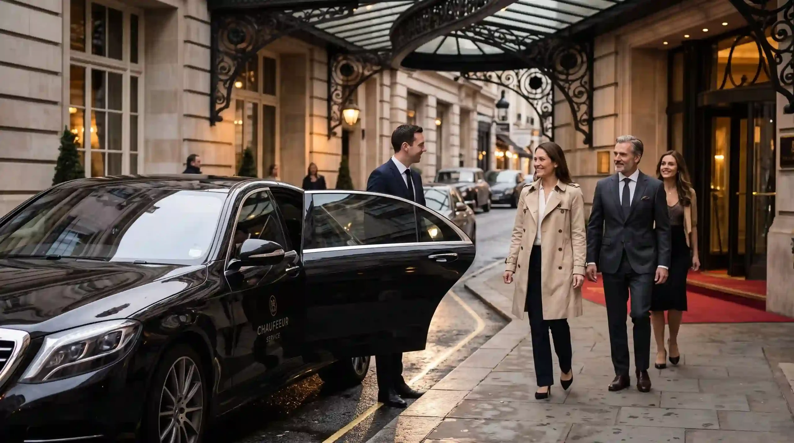 Professional chauffeur service luxury vehicle