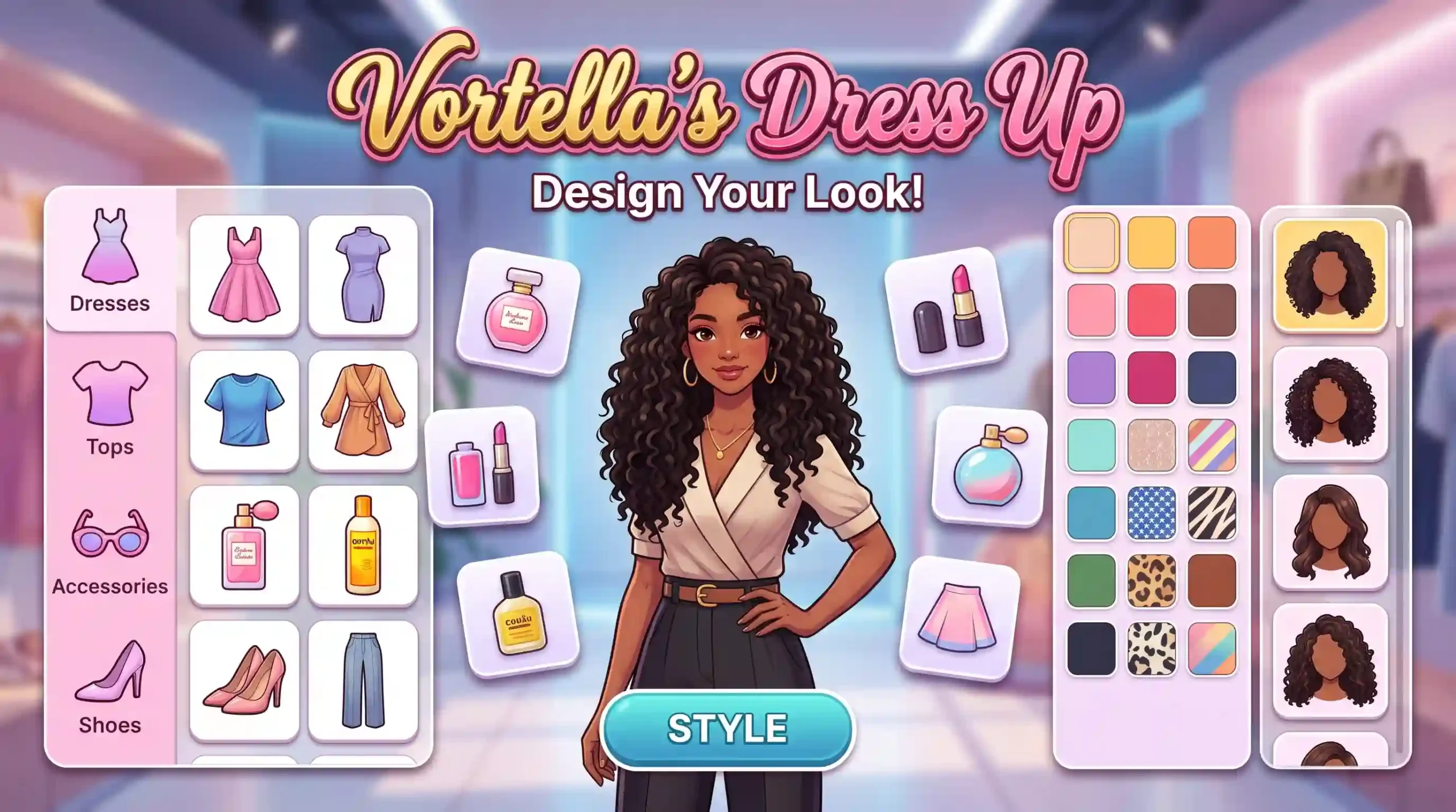 Vortella's Dress Up fashion game concept