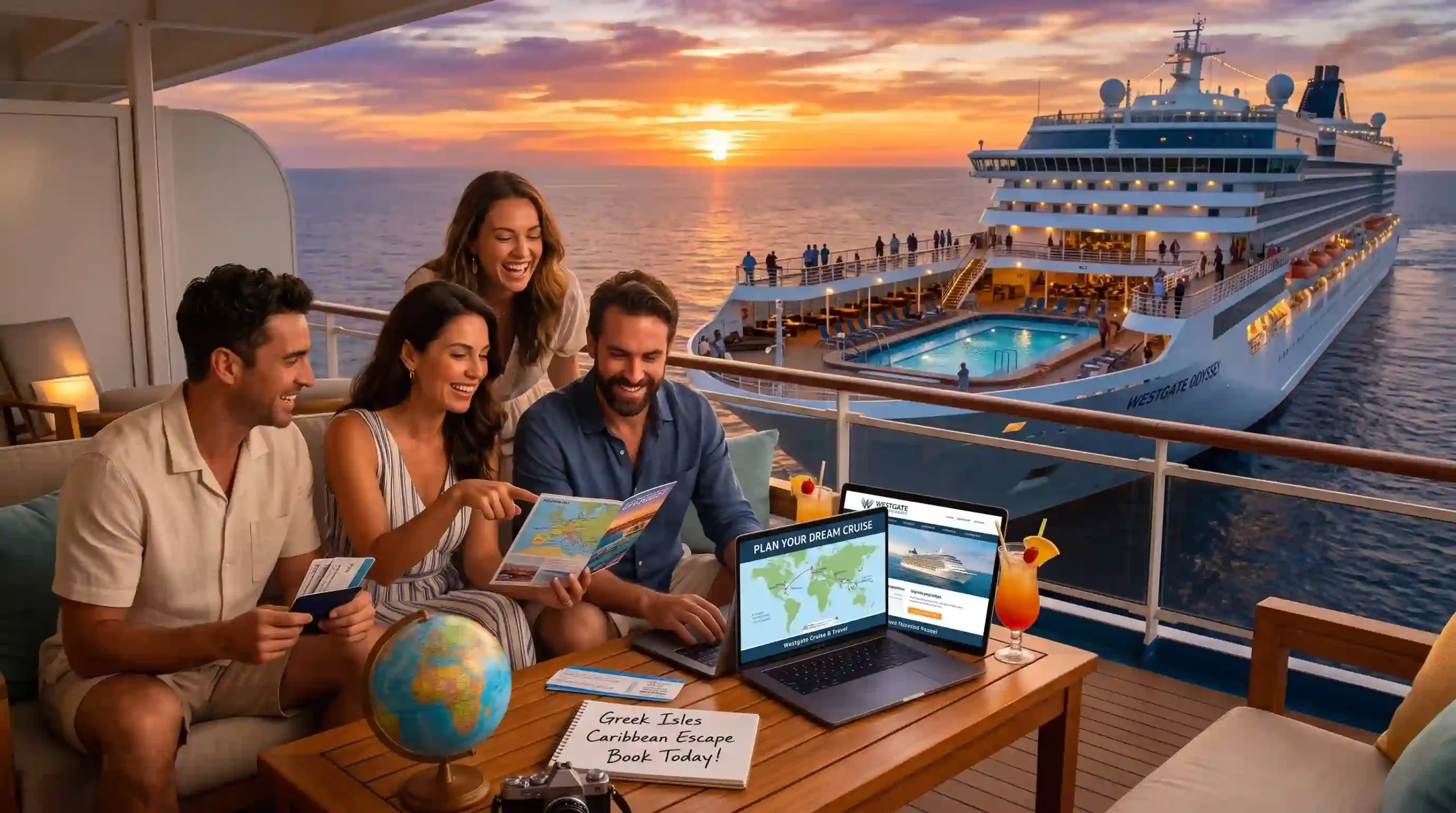 Cruise vacation travel planning concept
